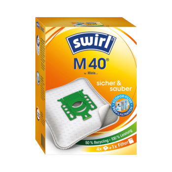 Swirl Staubbeutel M 40, Ecopor­Filter, 50 Prozent Recycling, 4 Stueck